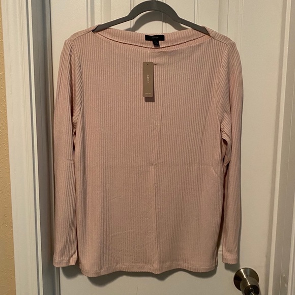 J.Crew Ribbed Bateau Neckline Top - Picture 2 of 5
